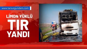 Tarsus’ta Limon yüklü kamyonda çıkan yangın maddi hasara neden oldu