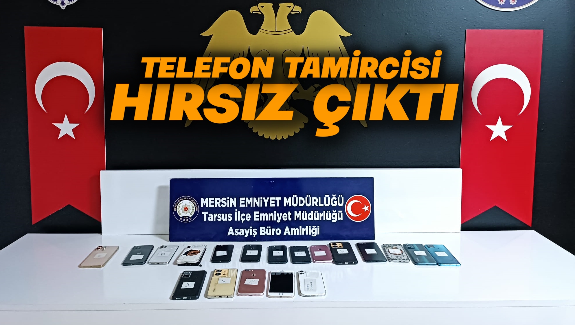 Tarsus’ta telefon tamircisi hırsız çıktı!