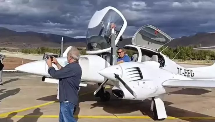 Türkiye'nin ilk ilçe havaalanına 84 yıl sonra uçak indi